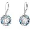 YFN 50° compleanno Orecchini in argento 925 Albero della vita Orecchini a penzoloni in cristallo blu Gioielli di compleanno per donne