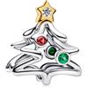 MSPOVOF Albero di Natale argentato Charm 925 Sterling Silver ciondolo Natale Compleanni regalo per le donne