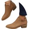 ticticlily Stivali Estivi Donna Con Cerniera Primaverili Invernali Eleganti Stivaletti Morbidi Tacco Basso Ankle Chelsea Boots Cowboy Bassi C Marrone Scuro 39 EU