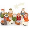 Nordstern Figure del presepe in ceramica - 11 figure natalizie per la stalla e il presepe - da 2 a 8 cm