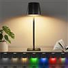 Nigecue Lampada da tavolo a LED senza fili, dimmerabile, a batteria, con 3 modalità di colore e cambio colore RGB, IP54, impermeabile, 4800 mAh, ricaricabile, per comodino, scrivania, soggiorno