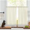 TOPICK Tende da bistrot per cucina moderna, in stile rustico, 90 x 65 cm, colore: avorio