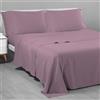 Riad Arredo Completo Letto Tinta Unita 100% Cotone Italiano Morbido Mano Percalle - Set Lenzuola Delicate Artigianale Made in Italy (Ciclamino, Singolo)