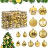 HOVIBU Palline di Natale Dorate - Set di 100 Addobbi Natalizi per Albero - Lucide, Glitterate e Riutilizzabili - Decorazioni Natalizie di Alta Qualità