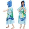 BANGSAUR Asciugamano con cappuccio per bambini, asciugamano da bagno o spiaggia, in morbido cotone, assorbente, per piscina, con cappuccio, accappatoio a poncho (coccodrillo surf, 5-9 anni/altezza: 109,2 -