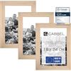 CABBEL confezione doppia (set di 3) 3x cornice per foto 18x24 cm, naturale, robusta cornice in legno MDF, plexiglass infrangibile, da appendere e appoggiare, ideale per foto/immagini/collage