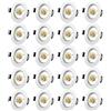 Tofisr Cornice Faretti LED da Incasso GU10 per cartongesso, Portafaretto da Incasso Rotondo Bianco, Foro 55mm-70mm, Per 50mm LED e Alogeno, Portalampade GU10 Inclusi, Set di 20