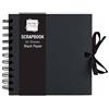 Sixstore Album per scrapbooking con nastro, nero, medio, 20 x 20 cm | Piccolo, medio, grande, formato quadrato, carta kraft di alta qualità, 50 fogli