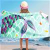 AUNGKWANG Teli Mare a Sirena, 75 X 150cm Asciugamano da Spiaggia per Bambina, Asciugatura Rapida Telo Spiaggia In Microfibra, Telo Spiaggia per Bambini per Campeggio Spiaggia Piscina Viaggio Leggero e Morbido