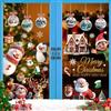 ZAWTR Vetrofanie Natalizie per Finestre, Adesivi Finestra Natalizi Riutilizzabili Fiocco di Neve Babbo Natale Stickers, Grandi Colorate PVC Decorazioni Vetrofania Wallpaper per Vetrine Negozio Vetro Porte