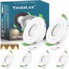 YindaLux 6x Faretti da incasso 230V 5W IP65 2700K, GU10 Faretti led soffitto Bianco, Diametro Foro Ø68-80mm, Faretto led da incasso per cartongesso, cucina, Non dimmerabile