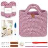 Coopay Set di uncinetto per principianti, borsa per uncinetto con ago da uncinetto da 4,5 mm, istruzioni, lana da 5 mm di spessore per uncinetto piccola borsa a mano, regali creativi per figlie