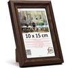 3-B Mori - Cornice portafoto in legno marrone scuro (noce con venature del legno ottico), 10 x 15 cm, cornice in legno, cornice ritratto con vetro acrilico