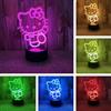 BIRBANN Lampada Gatto, Lampada Illusione 3D Kitty, Smart Touch Control 7 Colori LED Lampada Da Comodino, Regalo Compleanno Per Ragazzi E Ragazze, Regalo Di Natale