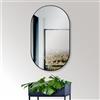 HOKO® Specchio da parete di design, ovale, 60 x 100 cm, con cornice in metallo nero opaco, montaggio alto e in orizzontale, ideale per bagno, corridoio, camera da letto, specchio di design con cornice