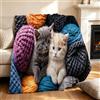 WZXGHE Coperta Con Gatto 130x150,Morbida e Accogliente Gatti Divano Coperta,Per Ragazze,Ragazzi, Adulti (Gatto-A, 130x150cm)