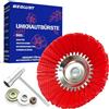 WEGLUST Spazzola in nylon per decespugliatore, 200 x 25,4 mm, con spazzola metallica e setole in nylon (rosso)