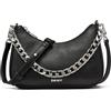 DKNY Jenna Demi Crossbody, Borsa da spalla Donne, Nero e Argento