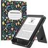 MoKo Custodia per Kindle 6 (11ª gen, 2024/2022), Fiori Colorati | Compatibile con Kindle 10ª/8ª generazione (2019/2016), custodia ultraleggera in PU, Riattivazione/Sospensione automatica