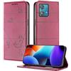 XINYEXIN Custodia per Motorola Edge 40 Neo, Cover a Libro in Pelle PU con Blocco RFID, Slot per Carte, Supporto, Protezione Completa Antiurto - Rosso