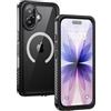 Lanhiem Cover per iPhone 17 Impermeabile - Antiurto [Compatibile con MagSafe] Infrangibile 360 Subacquea Integrata IP68 Waterproof Chantier Antipolvere per iPhone 17,Nero