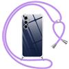 Pnakqil Cover per Samsung Galaxy S25 FE con Cordino, Trasparente Custodia con Laccio Tracolla Cellulare Girocollo Collana Protettiva per Samsung S25 FE 6.7 Pollic, Viola 01