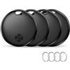 Hauibela Smart Tracker Tag, Compatibile con Apple Dov'è (solo iOS), Impermeabile IP67, Batteria Sostituibile, Adatto per Bagagli, Borse, Portafogli, Zaini, Chiavi - 4 Pezzi
