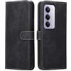 MIKULLE Cover a Libro per Xiaomi Redmi 15 4G (6.9), Custodia in Pelle PU e Silicone TPU Bumper, Flip Chiusura Magnetica Caso Portafoglio con Funzione Stand - Nero