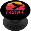 Retro Sunset F-Caw-F Black Bird Black Cr F-Caw-F Corvo Nero Retro Tramonto Vintage F-Caw-F PopSockets PopGrip Adesivo