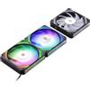 LTC CF-121D 120mm PC Case Fan, Daisy-Chain Connection, 5V 3Pin ARGB Lighting, 4 Pin PWM Case Fan, for Radiator/Computer Case Cooling, 120x120x25mm, 3 Pack, Black