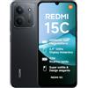 Xiaomi Redmi 15C, Smartphone 4+128GB, Display 6,9 120Hz, 7,99mm, MediaTek Helio G81-Ultra, Dual camera da 50MP, Mega batteria da 6000mAh, Garanzia 2 anni, Nero, Caricabatterie non incluso