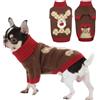Hjumarayan Maglione Cane Natalizio - Caldo Maglioncino con Renna, foro per guinzaglio, maglioncini per Chihuahua, Cucciolo di Volpino, Mini Yorkie, Marrone XS