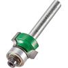 Trend CraftPro Fresa per rifilare con guida e arrotondare, gambo 1/4 pollice, raggio 3mm, lunghezza di taglio 9,5mm, include cuscinetti multipli, metallo duro (TCT), C074BX1/4TC