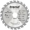 Trend Lama per Sega Circolare a Batteria per Legno, Diametro 120mm, Foro 20mm, 24 Denti, Larghezza di Taglio 1.8mm, Angolo di Aggancio +15°, metallo duro (TCT), Finitura Media, CSB/12024T