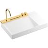 hansgrohe Avalegra lavabo sospeso con rubinetteria, 22473990, Avalegra bianco/oro [Lavabi > Lavabi Sospesi]