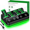 DINOSTRIKE 4 batterie da 6200 mWh compatibili con Xbox One/Series S/X Skins Controller Stazione di ricarica 【Cavo USB C esteso】 Batteria ricaricabile compatibile con Xbox 360