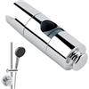 Hibbent Supporto universale regolabile per doccia con gancio, adatto per soffioni doccia da 19-23,5 mm e guide da 18-25 mm, staffa a morsetto scorrevole in ABS cromato