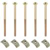 YINETTECH Set di 16 bulloni di collegamento M6 a mezza luna, rondelle filettate per letto a castello, lettino, tavolo, sedia, bordo di collegamento, 100 mm
