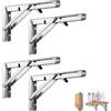 BOODPET Staffe Pieghevoli da Muro 200mm - 4 Pezzi Supporto Mensola in Acciaio Inox Portata - Reggimensola Richiudibile per Tavolo, Cucina, Garage & Fai da Te