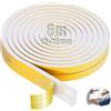 SWTYExt 6m Guarnizione Finestra 12mm(L) x10mm(P) Guarnizione Adesiva Nastro Autoadesivo in Schiuma Spugna Adesiva per Spifferi per le Fessure di Porte e Finestre Bordi delle Ante Degli Armadi Cassetti