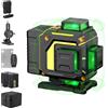 IKOVWUK Livella Laser Autolivellante 16 Linee, 4 X 360 °Livello Laser Verde, 4800mah Batterie, Autolivellante, Supporto rotante, Telecomando Cabina di rilevamento