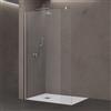 doporro Walk in Box Doccia 50 x 200 cm, Parete Doccia Fissa in Cristallo 8mm, Vetro Trasparente Temperato Rivestimento Nano, Regolabile con Stabilizzatore, Profilo Cromo - Bremen01k