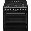 Smeg TR90GMBL Cucina 90 Cm, Modello Victoria, Piano Cottura A Gas, 5 Fuochi, Forno Elettrico Multifunzione, Colore Nero, Classe Energetica A