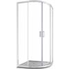 Parama Box Doccia Semicircolare Vetro Temperato 6mm h185cm Profili Cromati modello Tonga (Vetro Trasparente, 70x90cm)