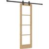 vidaXL Set di porte scorrevoli 'Orkdal'Legno Massello Naturale e Vetro Completo di Hardware per Uso Interno 61X198,5 cm Design Moderno Aree Living Camere da Letto Uffici Interno Divisore di Stanze E