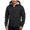 Generisch Giacca per le mezze stagioni, da uomo, per l'inverno e l'autunno, con cappuccio, impermeabile, antivento, in softshell, per attività all'aria aperta, per campeggio, escursionismo, Nero , M