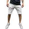 LCpddajlspig Jeans Corti,Jeans Corti Uomo, Bermuda Eleganti Baggy Pantaloni Elasticizzati Pantaloncini Strappati Jorts Yk2 Estivi Shorts con Tasche Laterali Bianco XXL