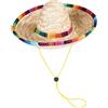 Generico Straw Pet Sombrero - Accesso Per Cani Da Cane Ad Uso Esteso, Accessorio Per Costumi Per Gatti | Coprione Regolabile Colorato Per Foto Di Cuccioli, Outfit A Tema Per Animali Domestici, Copricapo Divert