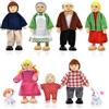 Udbrud Bambole Famiglia, 9 Pezzi Famiglia di Bambole di Legno Casa Delle Bambole Persone Famiglia Felice Famiglia di Bambole di Legno Regalo Giocattolo per bambini