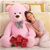 MorisMos Orso Peluche Gigante Rosa 150cm, XXL Orsacchiotto Peluche Grande Orsetto Morbido Giganti, Carini Regalo per Lei Bambini Ragazze Fidanzata Donna Compleanno